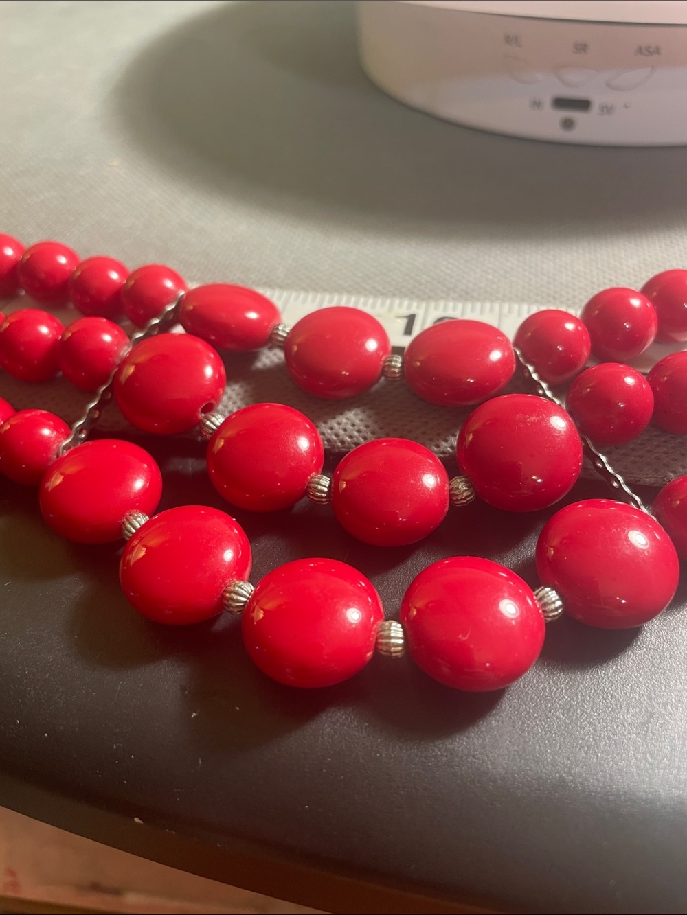 Charming Charli Multi-Strand Red Beaded Statement Necklace 16” 2” extender - Picture 5 of 6